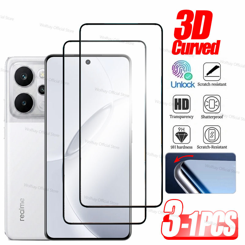 Curved Edge Screen - 3/2/1PCS Curved Edge Glass For Realme